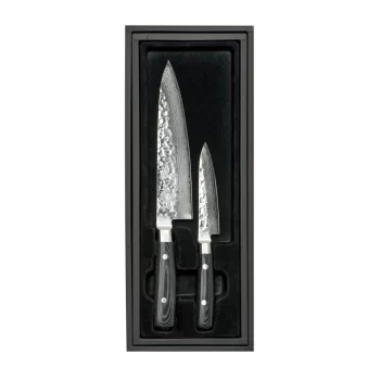 YAXELL ZEN | ŠEFO 200mm + UTILITY 120mm peiliai | rinkinys | 37 sluoksniai VG-10 damasko plienas
