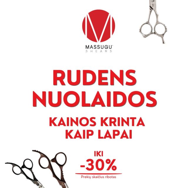 🍂✂️ RUDENS NUOLAIDOS – KAINOS KRINTA KAIP LAPAI! 🍂

Ruduo jau įsibėgėjo, o kartu su lapais nuo medžių krinta ir MASSUGU žirklių kainos! 🍁

✂️ VISOMS MASSUGU ŽIRKLĖMS – nuo 15 iki 30 % NUOLAIDA!

🔥 Didžiausios nuolaidos – GALANDUS parduotuvėje, kur galite užsukti gyvai, pasimatuoti ir išsirinkti savo naują darbo įrankį.

🛒 Internetinėje parduotuvėje taip pat laukia rudeniški pasiūlymai
www.galandus.lt 

Ruduo - puikus metas senąsias žirkles išleisti į pensiją ir pagaliau įsigyti tas, apie kurias jau kurį laiką svajojate!

🍂 Kai kainos krinta kaip lapai, nepraleiskite progos pagriebti savo! ✂️

#kirpejuzirkles #zirkles #japoniskoszirkles #kokybe #plaukustilistas #nuolaidos #akcija